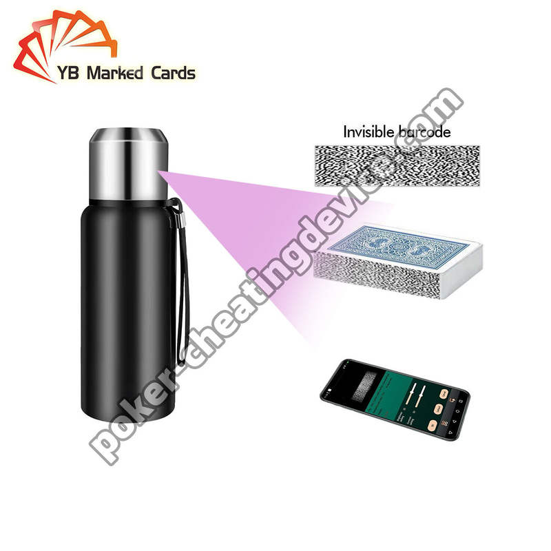 Scanner di bottiglie di acqua furtivo per l' analizzatore di poker e mazzo di codici a barre.