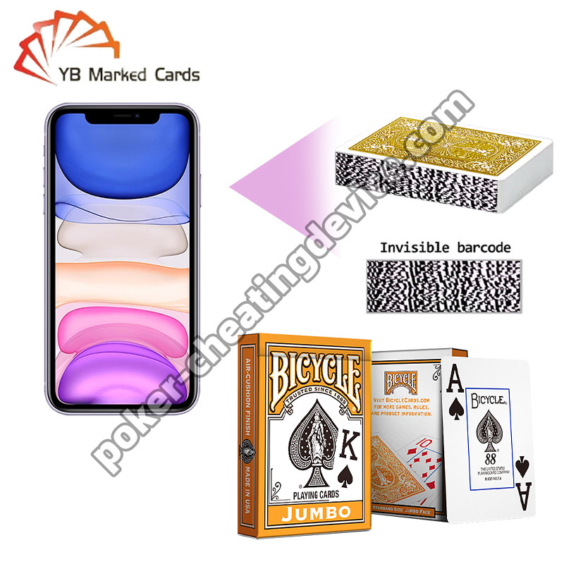 BICICLETTE Carte a codice a barre classiche colorate Texas Hold'em Carte colorate arancioni