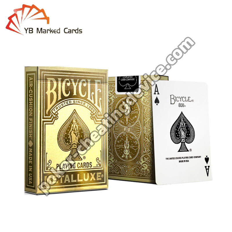 Biciclette Marchi di mazzi di lusso Oro Stampaggio Champagne Oro Per carte di imbrogliare Lenti