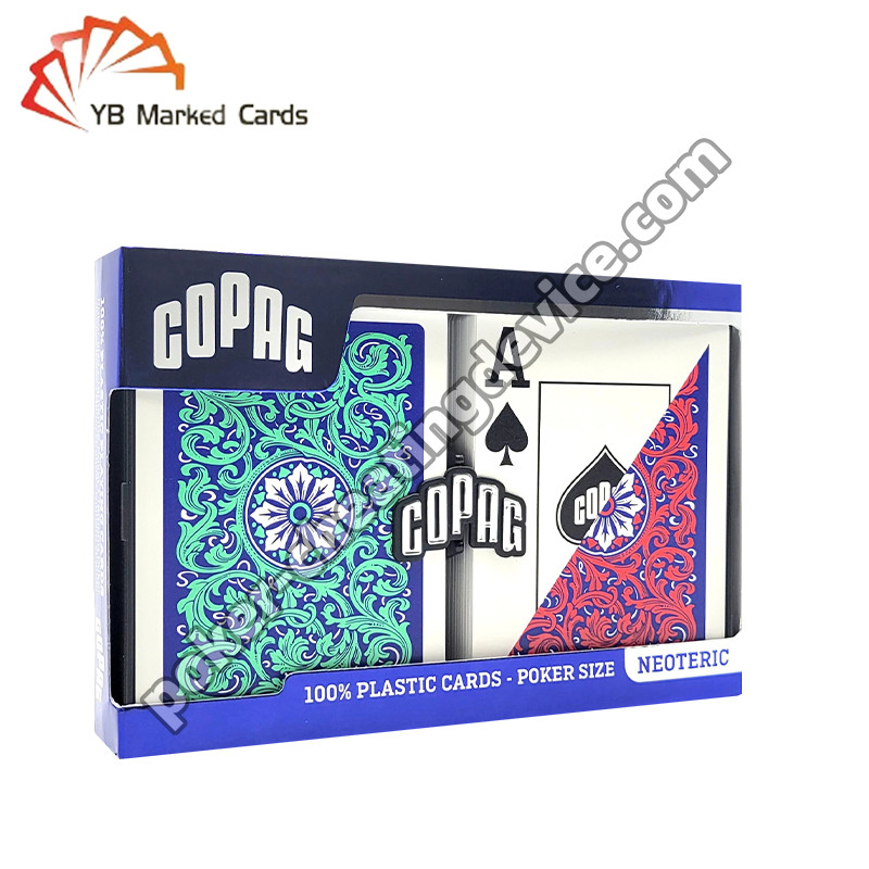 Copag Marcato Poker Deck Verde / Rosso Doppio Deck Set Per Lenti a Contatto Lettore