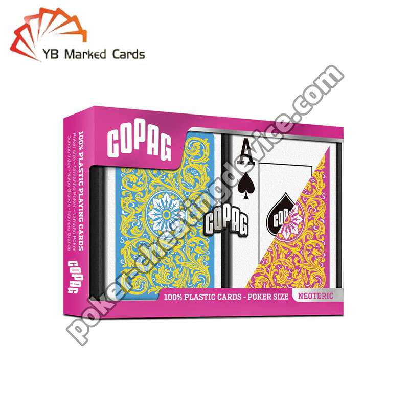 Copag Invisible Ink Marked Cards Set a doppio mazzo rosa / giallo per occhiali da sole a infrarossi