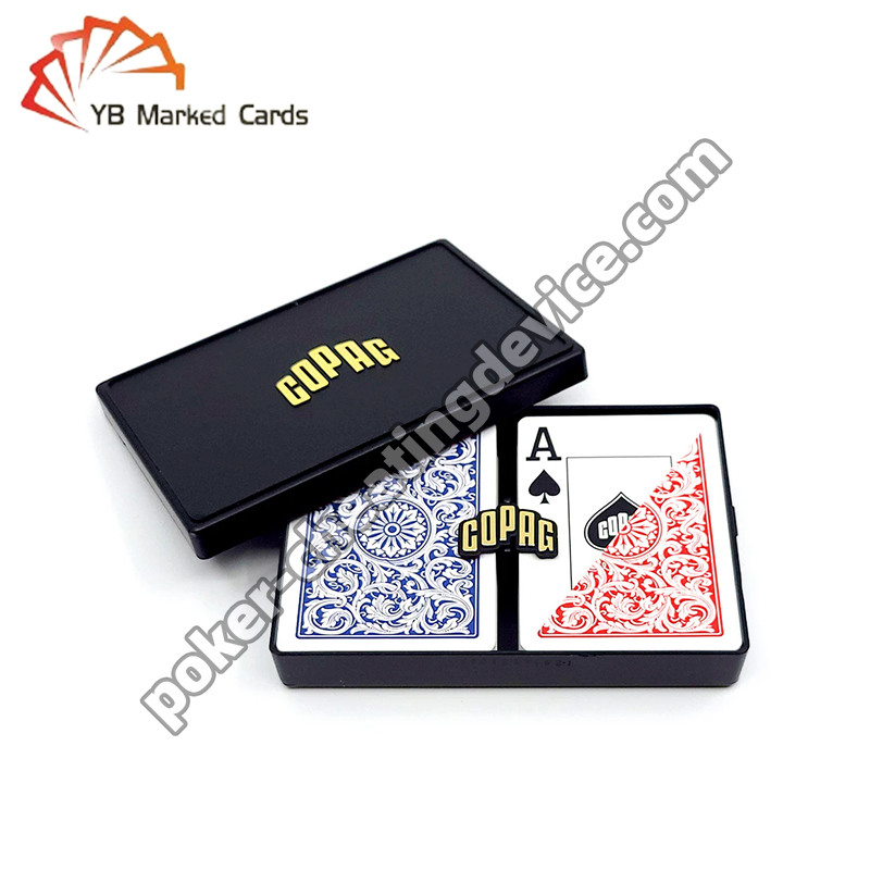 Copag 1546 100% Plastic Poker Barcode Marcato Deck Set Blu / Rosso Deck