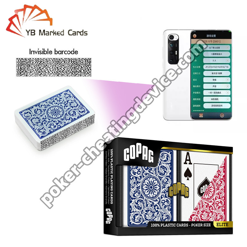 Copag 1546 100% Plastic Poker Barcode Marcato Deck Set Blu / Rosso Deck