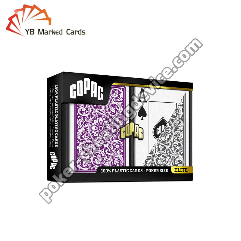 Copag 1546 100% di plastica Casinò codice a barre Carte segnate viola / grigio Deck Set