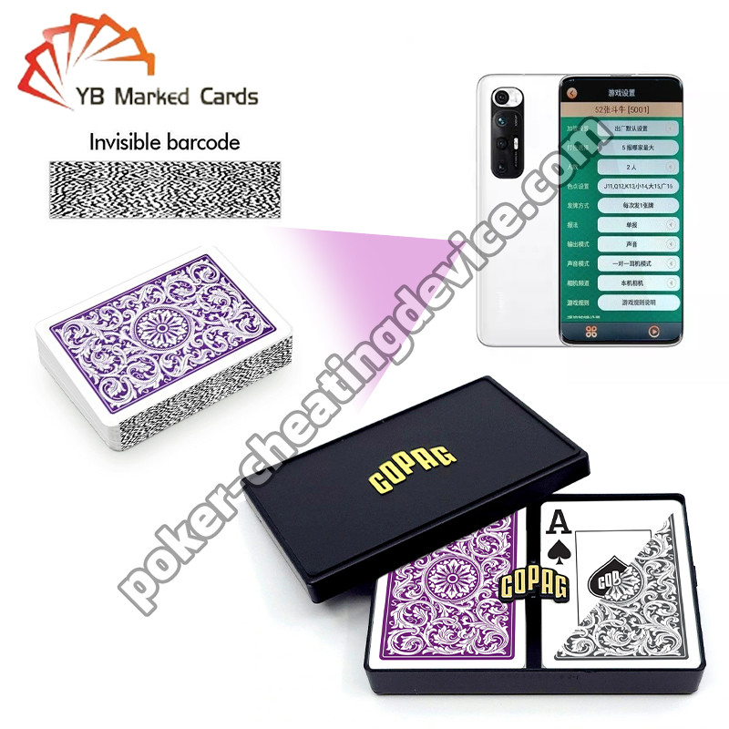 Copag 1546 100% di plastica Casinò codice a barre Carte segnate viola / grigio Deck Set