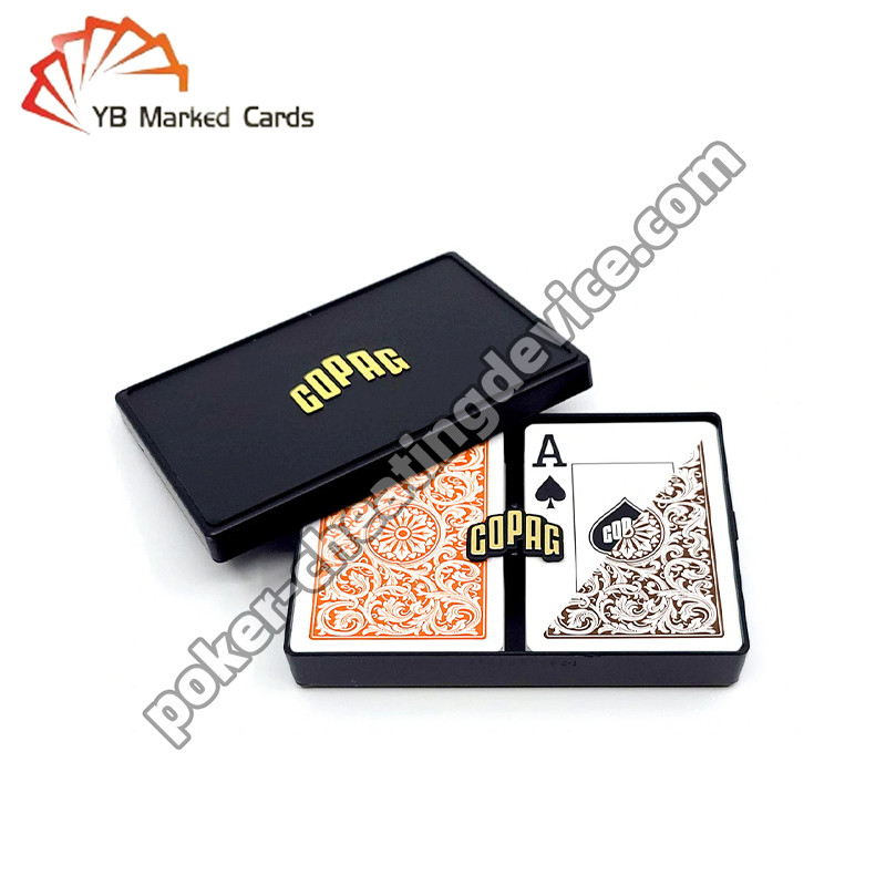 Copag Neoteric 100% di plastica con codice a barre Marcato Decks Orange Brown Double Deck Set