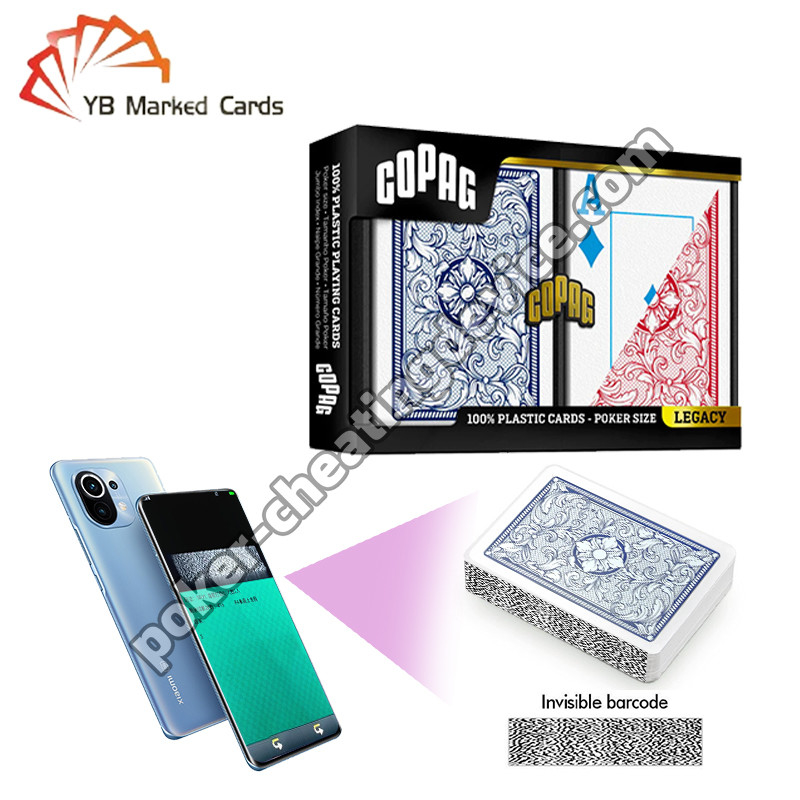 Copag Legacy 4-Color 100% Barcode di plastica Cheat Decks Blu / Rosso Double Deck