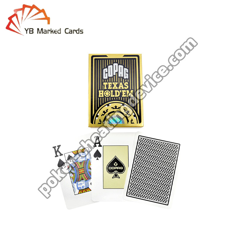 Copag Texas Hold'em 100% Plastic Poker Analyzer Carte Marcate Nero Single Deck