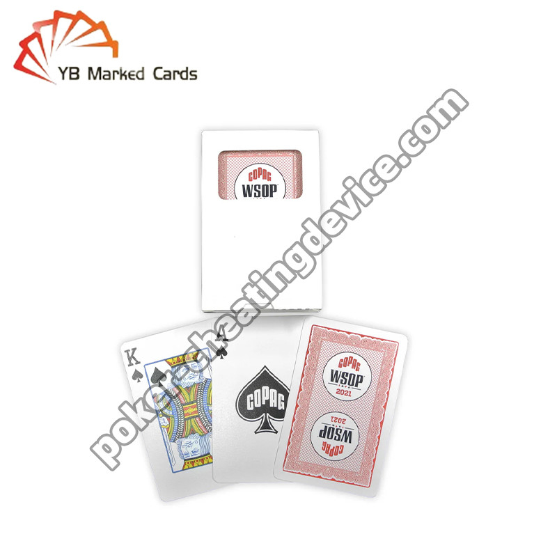 Copag 2021 WSOP 100% Plastic UV Barcode Marcato carte da gioco Single Deck Rosso
