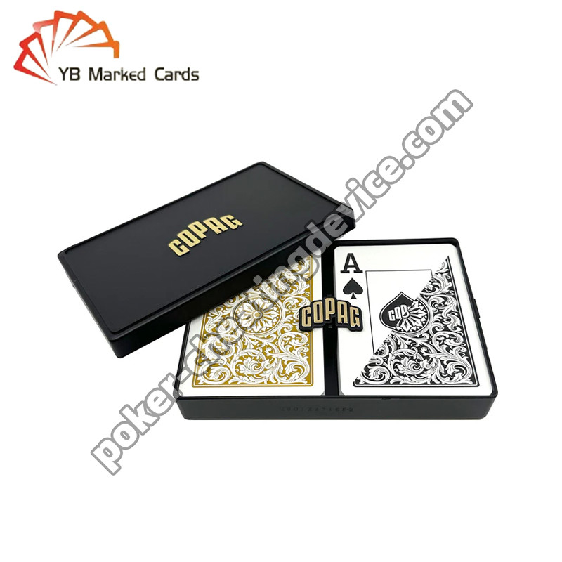 Copag 1546 100% di plastica Invisibile Infrarosso Carte Marcate Nero / Oro Deck Set