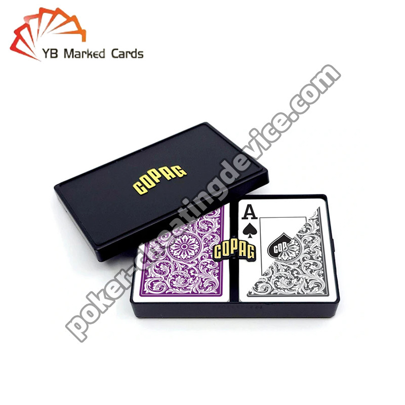 Copag 1546 100% Plastic Casino Infrarosso Marcato Cartoline viola / Grigio Deck Set