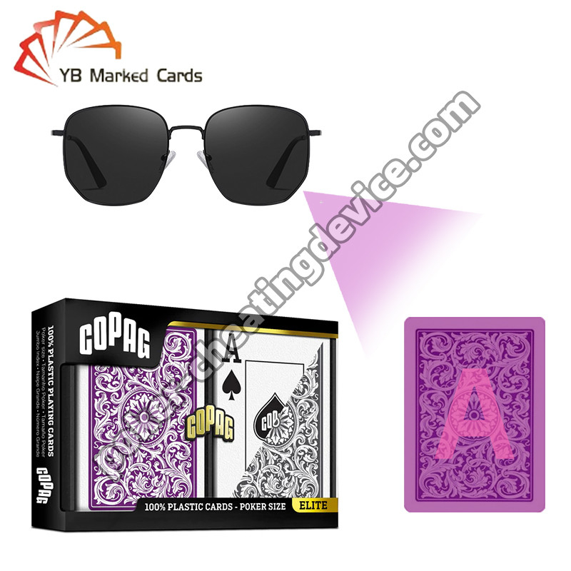 Copag 1546 100% Plastic Casino Infrarosso Marcato Cartoline viola / Grigio Deck Set