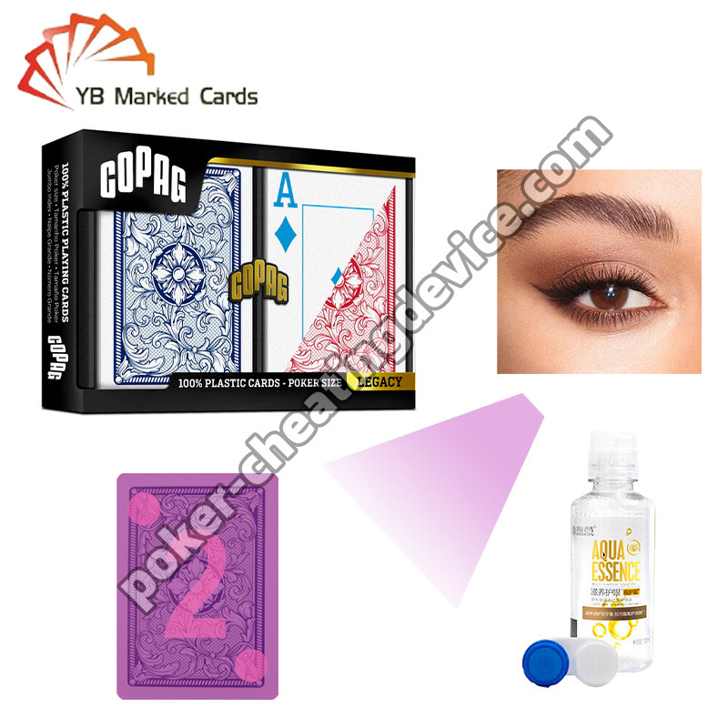Copag Legacy 4-Color Invisibile Cartoline contrassegnate sul retro Blu / Rosso Doppio mazzo