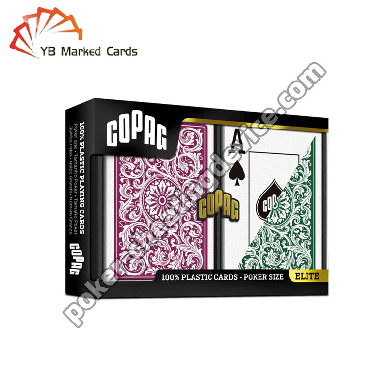 Carte da gioco Copag 1546 con codice a barre, indice Jumbo, bordeaux / verde, set doppio mazzo