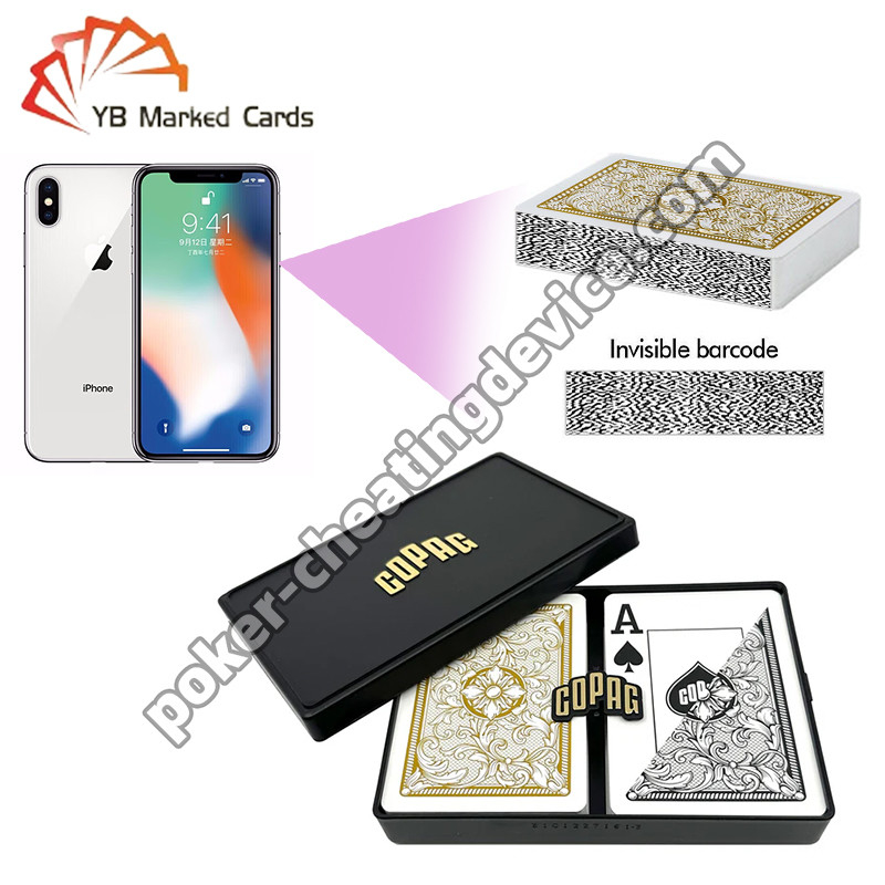 Carte da poker contrassegnate con codice a barre Copag Legacy Jumbo Index Nero / Oro Set doppio mazzo