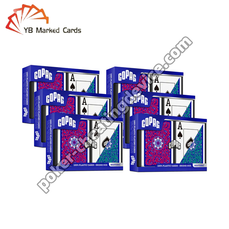 Set doppio di carte Copag Neoteric con codice a barre marcato Jumbo Index Verde / Rosso