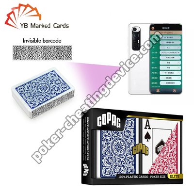 Copag 1546 100% Plastic Poker Barcode Marcato Deck Set Blu / Rosso Deck