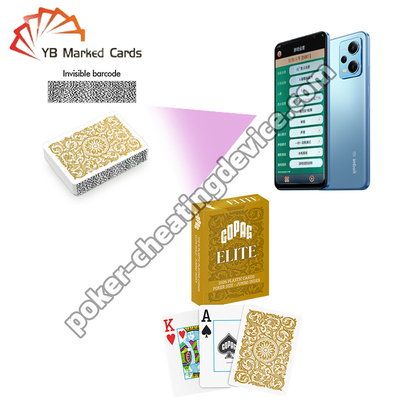 Copag Elite 100% di plastica Stealth Barcode Marcato Poker Deck Oro Single Deck