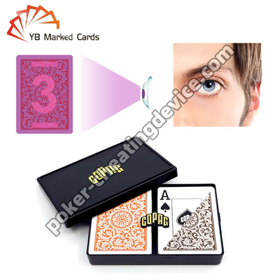 Copag 1546 100% inchiostro di plastica invisibile Set di carte da gioco arancione / marrone