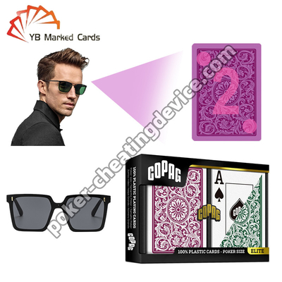 Copag 1546 100% di plastica luminosa segnalata carte Borgogna / Verde Deck Set