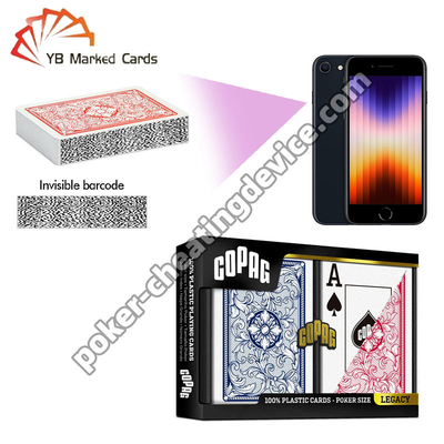 Copag in plastica Legacy Carte a codice a barre marcate Jumbo Index Set a doppio mazzo rosso / blu