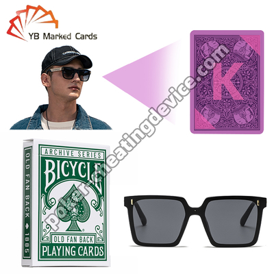 Bicicletta Vecchio Fan Dorso 1885 Inchiostro Invisibile Carte da Poker Segnate