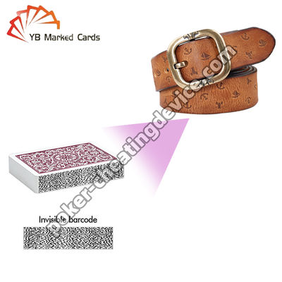 Cintura in pelle con telecamera nascosta per la scansione del poker per carte segnate con codice a barre